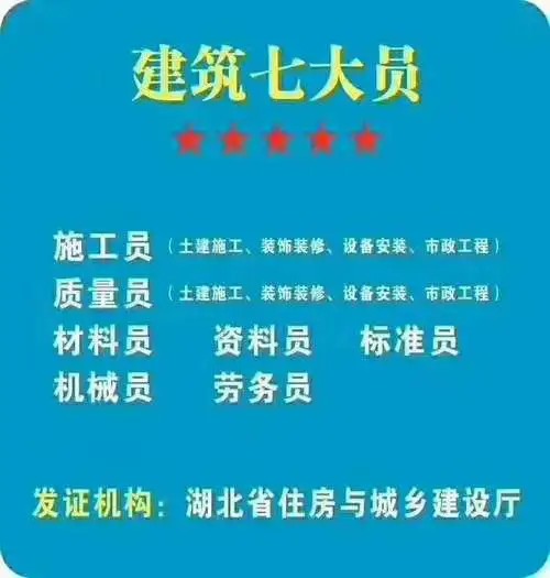 七大员（施工员、质量员、标准员、材料员、机械员、劳务员、资料员）